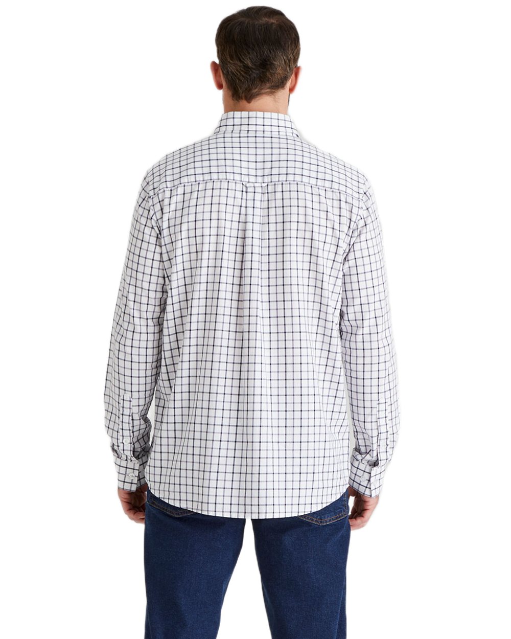 Navy coloured Ridgeline Mens Sedgebrook Shirt on white background #colour_navy