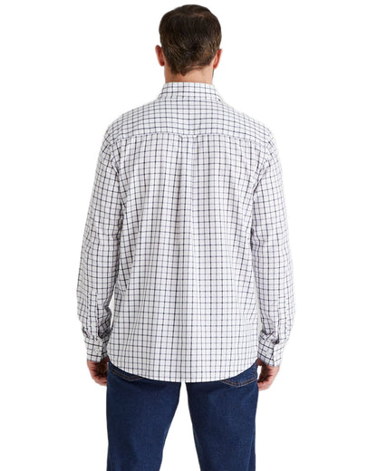 Navy coloured Ridgeline Mens Sedgebrook Shirt on white background #colour_navy