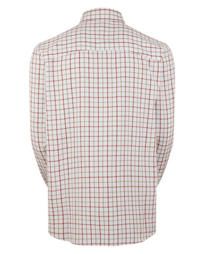 Russet coloured Ridgeline Mens Sedgebrook Shirt on white background #colour_russet