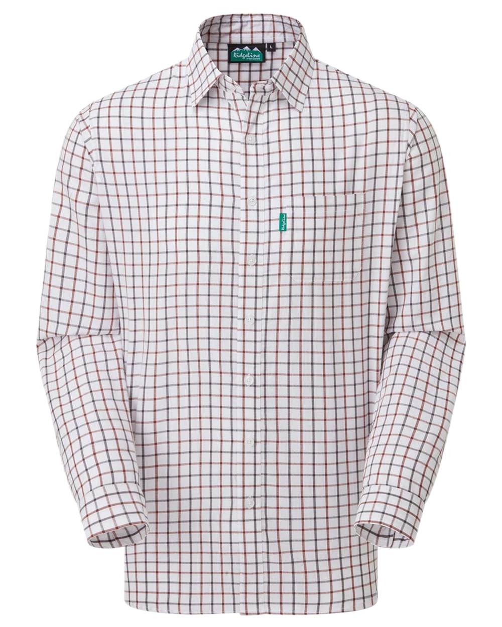 Shale Deep Russet Coloured Ridgeline Mens Sedgebrook Shirt on white background #colour_shale-deep-russet