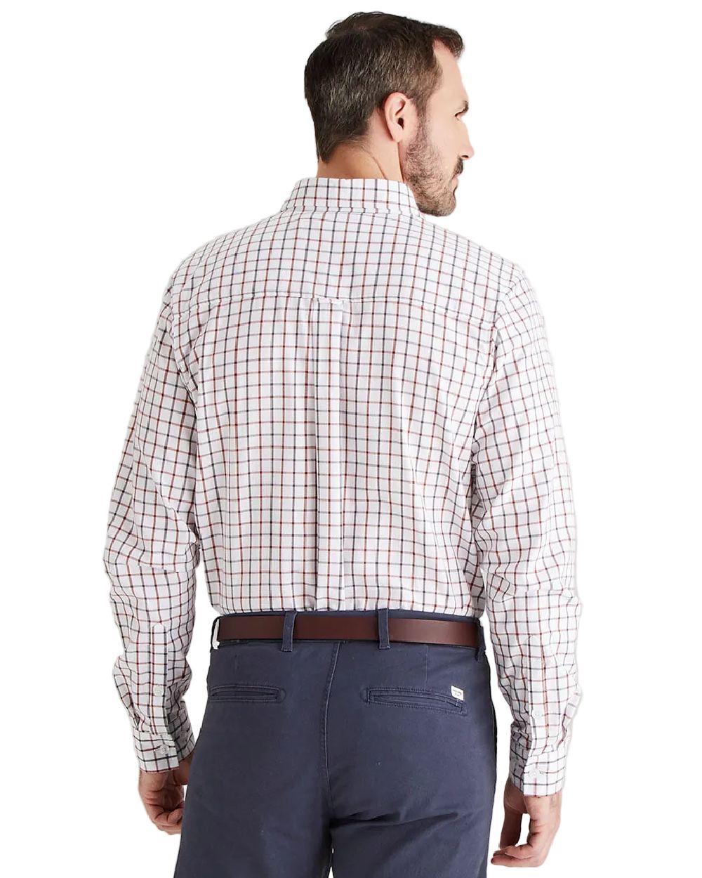 Shale Deep Russet Coloured Ridgeline Mens Sedgebrook Shirt on white background #colour_shale-deep-russet