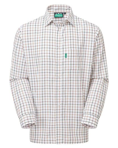 Sienna Coloured Ridgeline Mens Sedgebrook Shirt on white background #colour_sienna