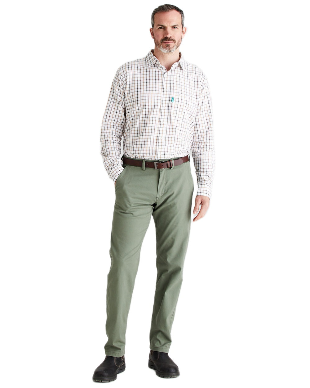 Sienna Coloured Ridgeline Mens Sedgebrook Shirt on white background #colour_sienna