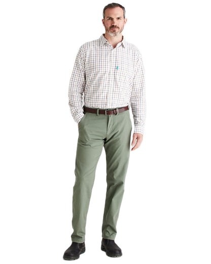 Sienna Coloured Ridgeline Mens Sedgebrook Shirt on white background #colour_sienna