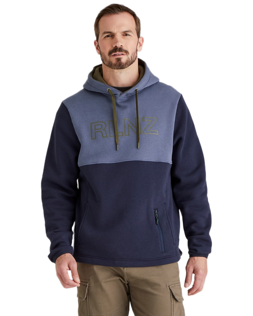 Navy coloured Ridgeline Mens South Island Hoodie on white background #colour_navy