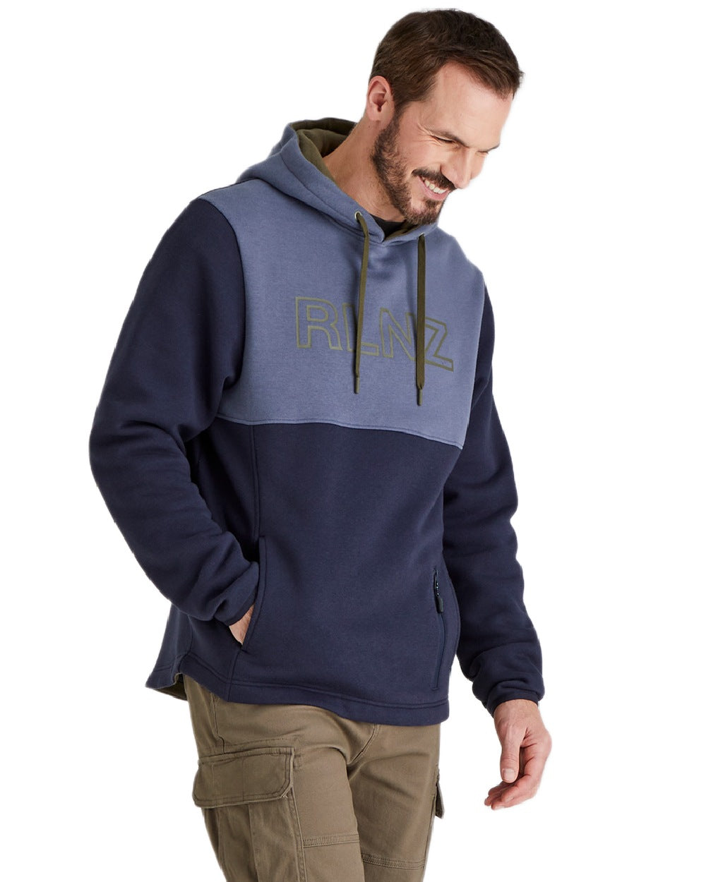 Navy coloured Ridgeline Mens South Island Hoodie on white background #colour_navy