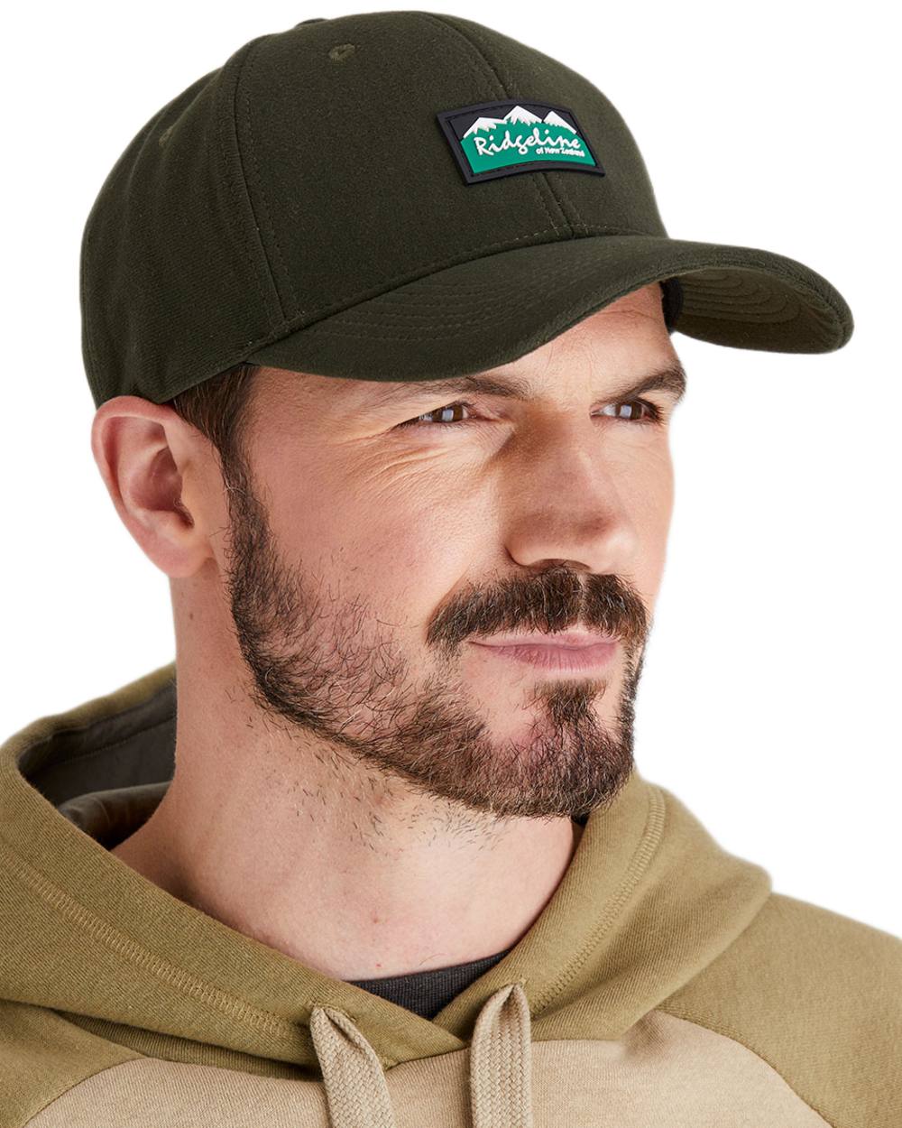 Deep Forest Coloured Ridgeline Monsoon Classic Cap on white background #colour_deep-forest