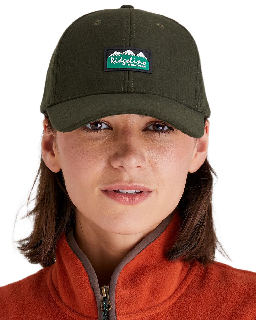 Deep Forest Coloured Ridgeline Monsoon Classic Cap on white background #colour_deep-forest