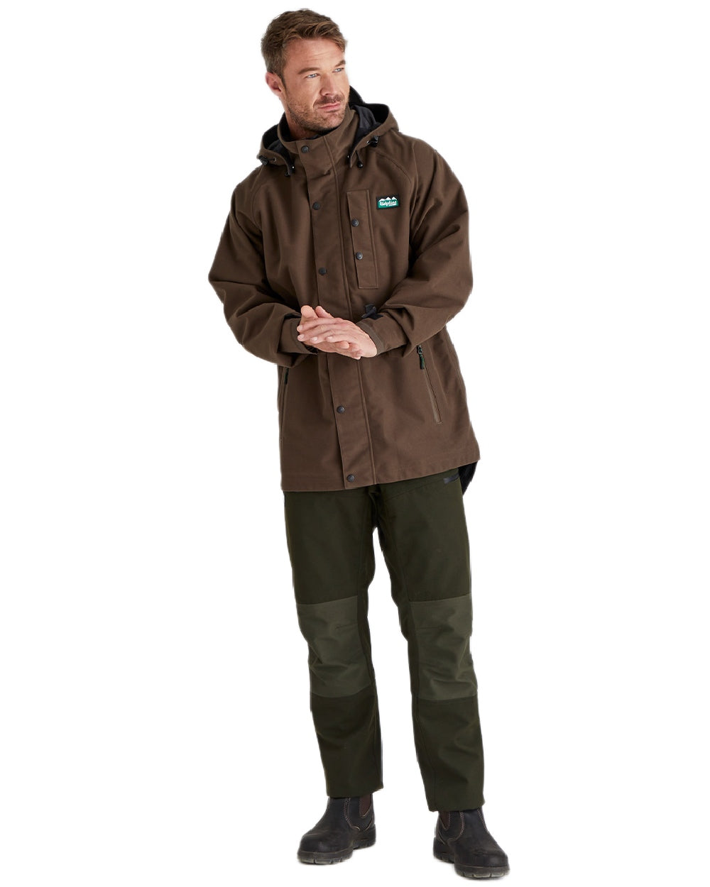 Bark Coloured Ridgeline Monsoon Classic Jacket On A White Background #colour_bark