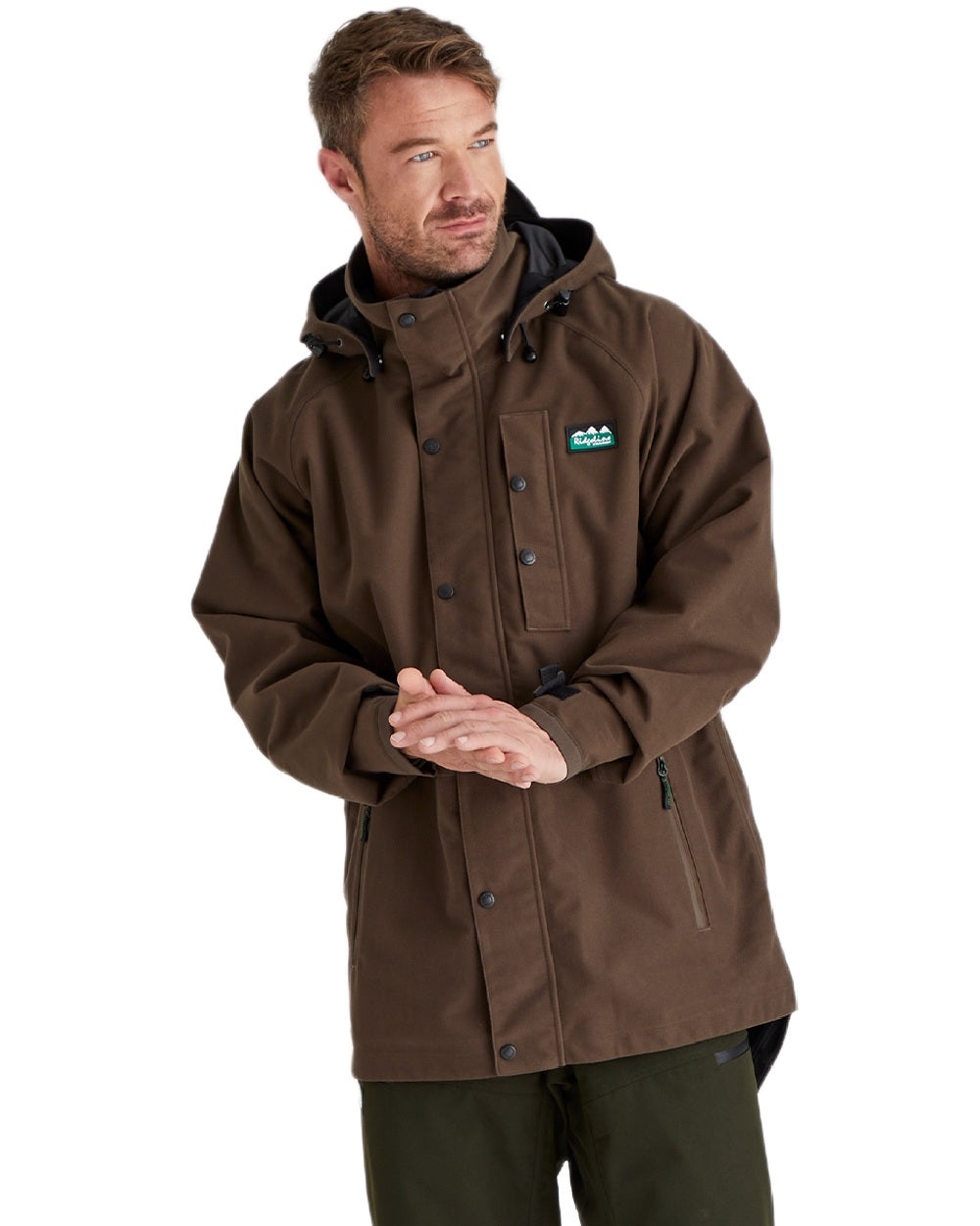 Bark Coloured Ridgeline Monsoon Classic Jacket On A White Background #colour_bark