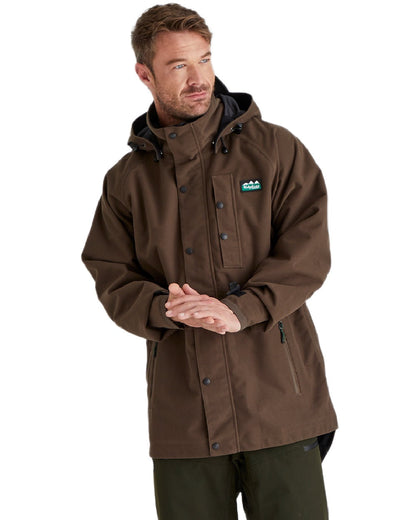 Bark Coloured Ridgeline Monsoon Classic Jacket On A White Background #colour_bark