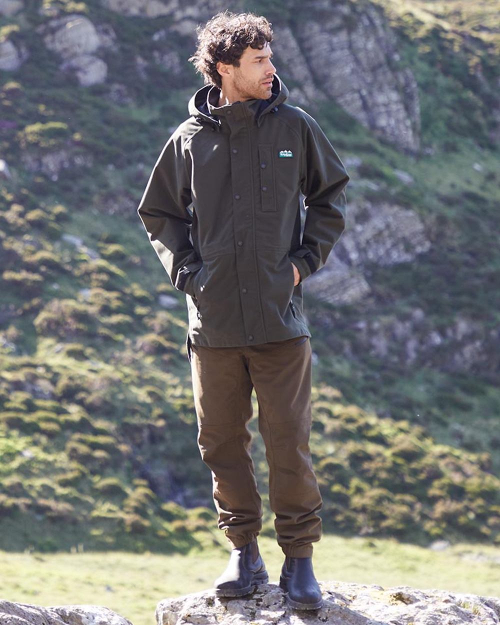 Deep Forest Coloured Ridgeline Monsoon Classic Jacket On A Mountain Background #colour_deep-forest