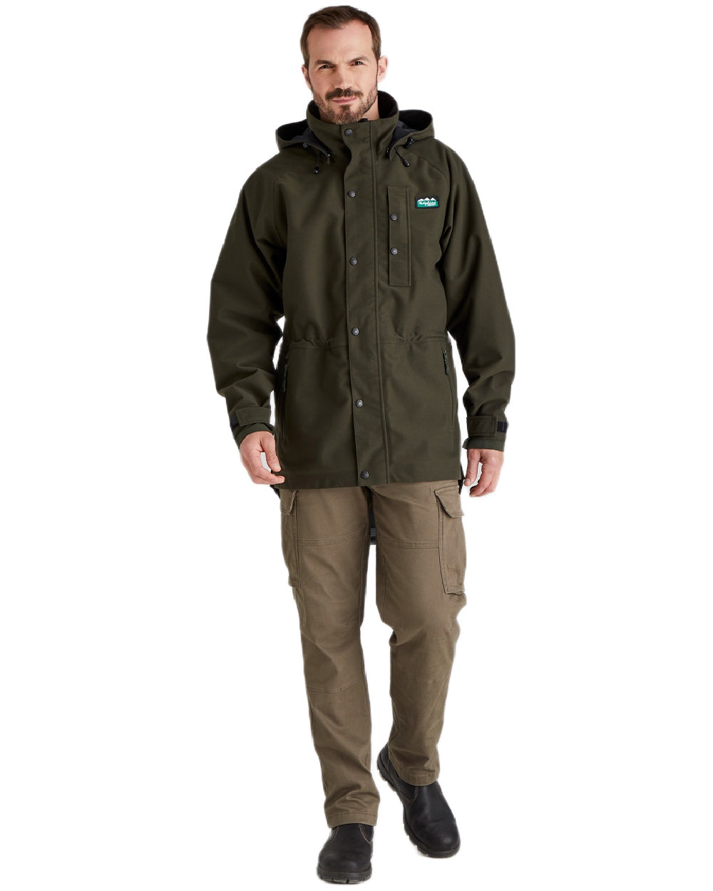 Deep Forest Coloured Ridgeline Monsoon Classic Jacket On A White Background #colour_deep-forest