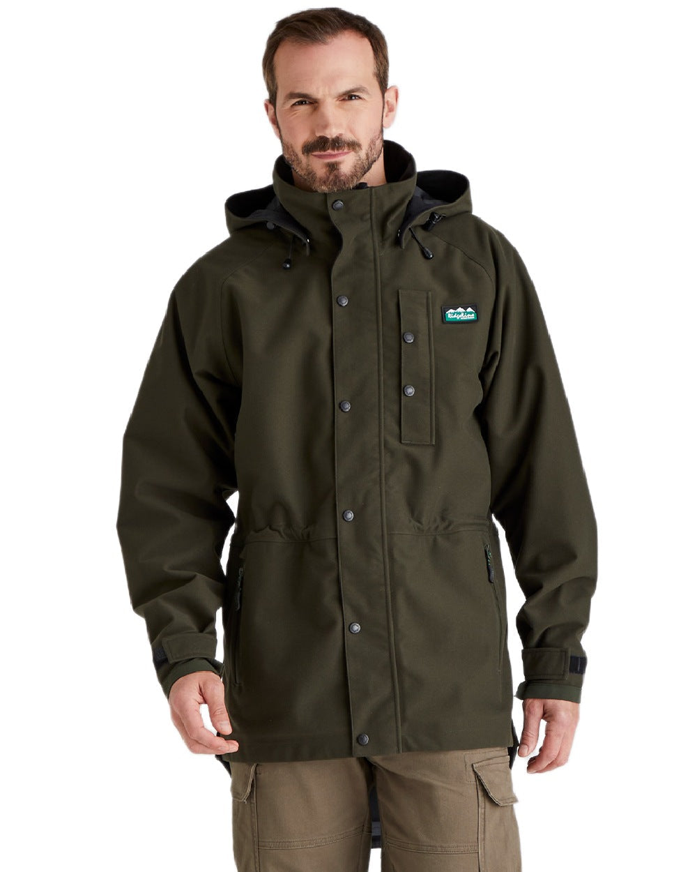 Deep Forest Coloured Ridgeline Monsoon Classic Jacket On A White Background #colour_deep-forest
