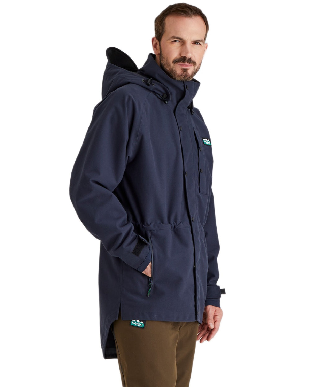 Navy Coloured Ridgeline Monsoon Classic Jacket On A White Background #colour_navy