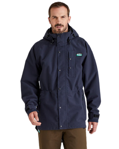Navy Coloured Ridgeline Monsoon Classic Jacket On A White Background #colour_navy
