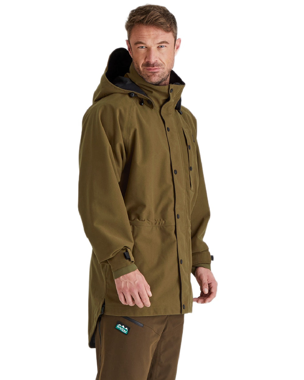 Teak coloured Monsoon Classic Waterproof Jacket on white background #colour_teak