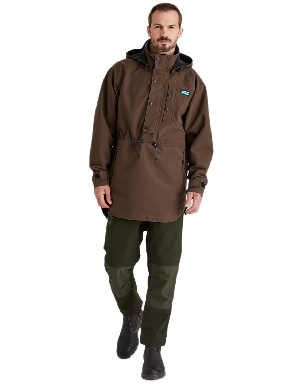 Bark Coloured Ridgeline Monsoon Classic Waterproof Smock on white background #colour_bark