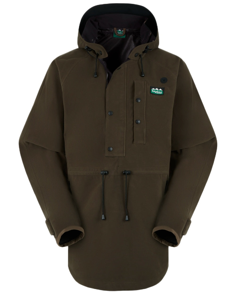 Deep Forest Coloured Ridgeline Monsoon Classic Waterproof Smock on white background #colour_deep-forest