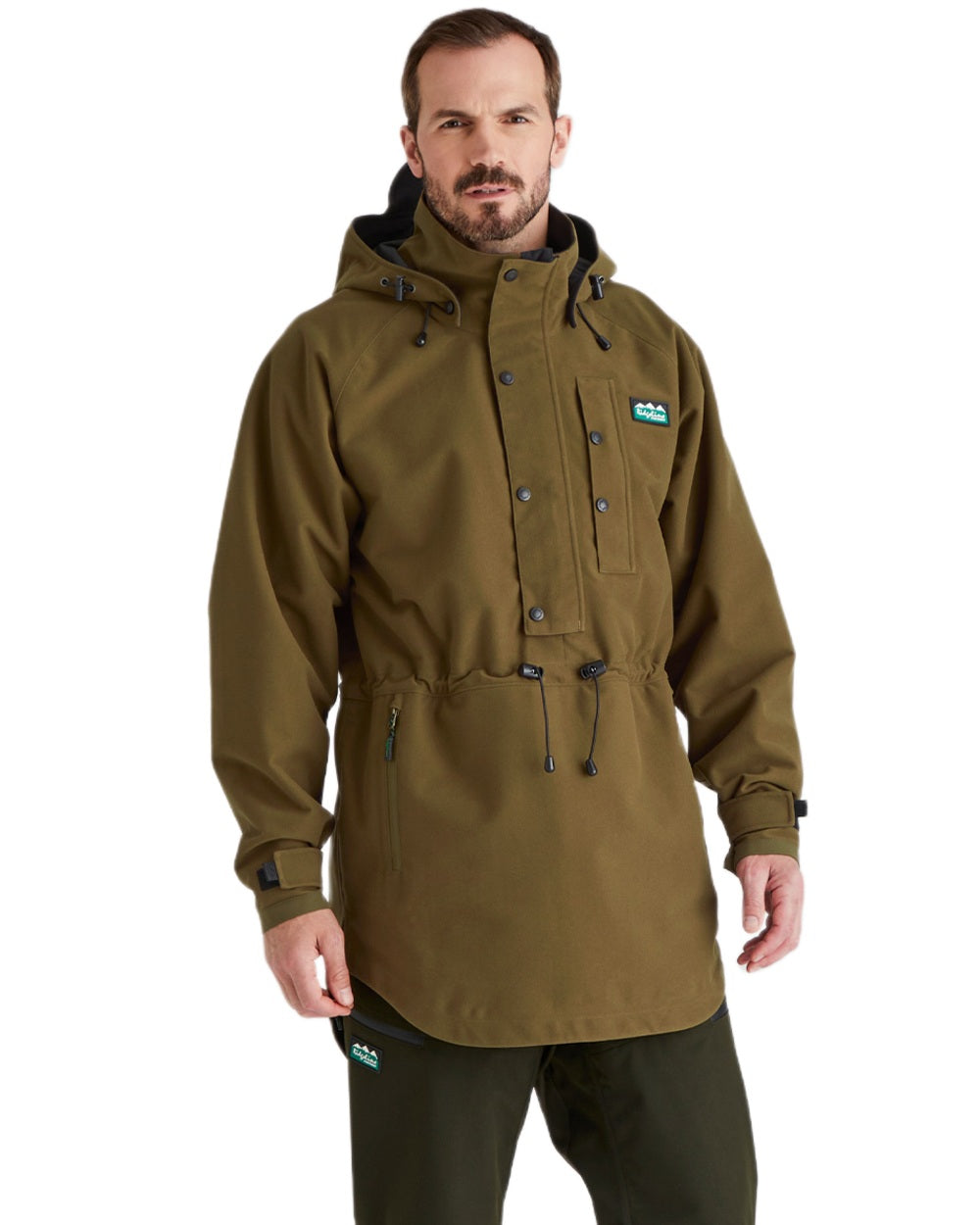 Teak Coloured Ridgeline Monsoon Classic Waterproof Smock on white background #colour_teak