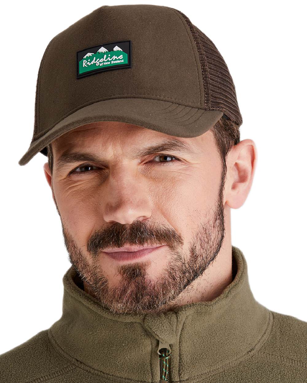 Bark Coloured Ridgeline Monsoon Trucker Cap on white background  #colour_bark