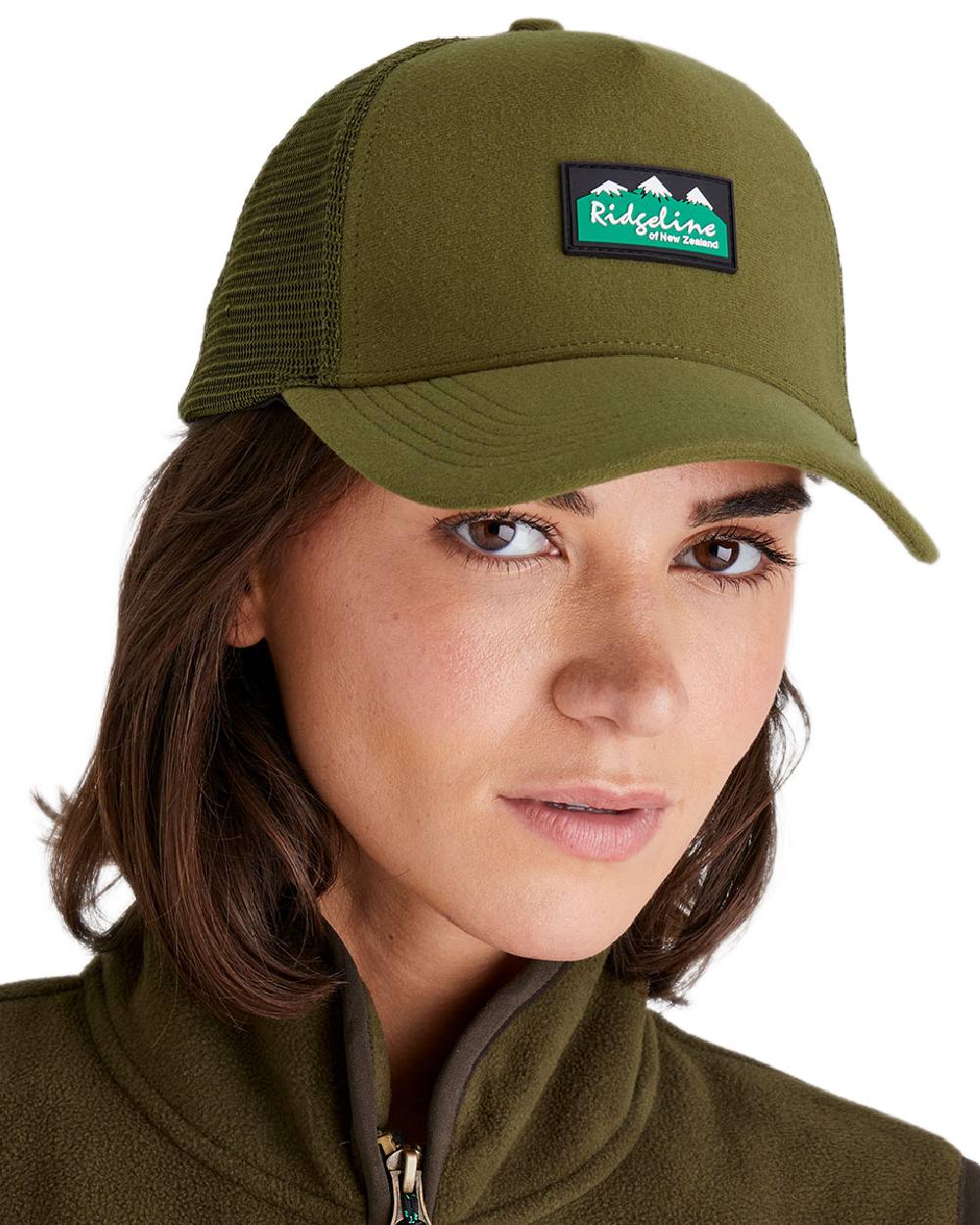 Teak Coloured Ridgeline Monsoon Trucker Cap on white background  #colour_teak