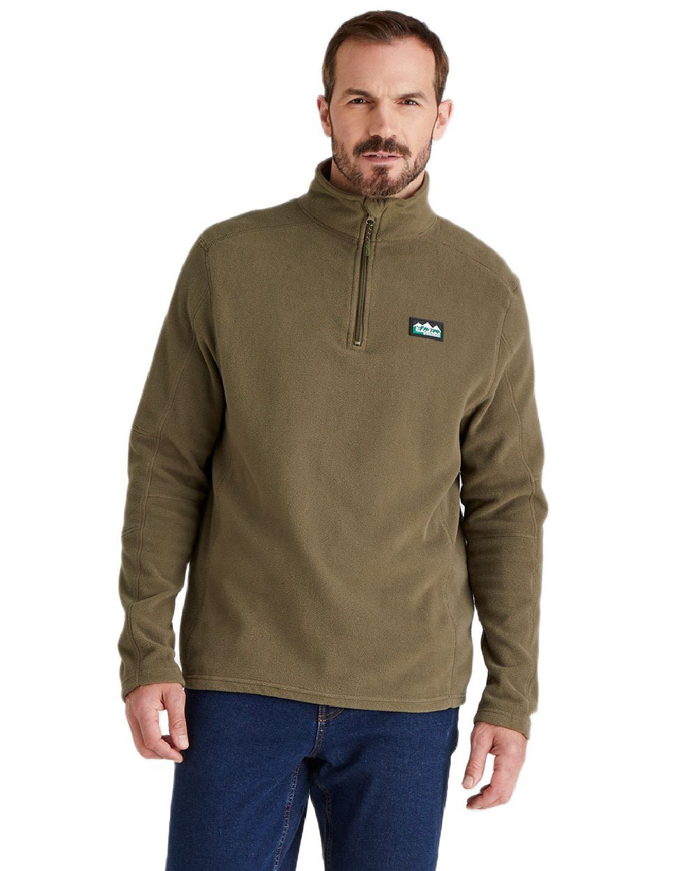 Ivy Green Coloured Ridgeline Narvik Fleece on white background #colour_ivy-green