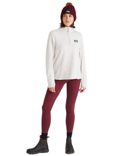 Winter Berry Coloured Ridgeline Nordic Fleck Bobble Hat on white background #colour_winter-berry