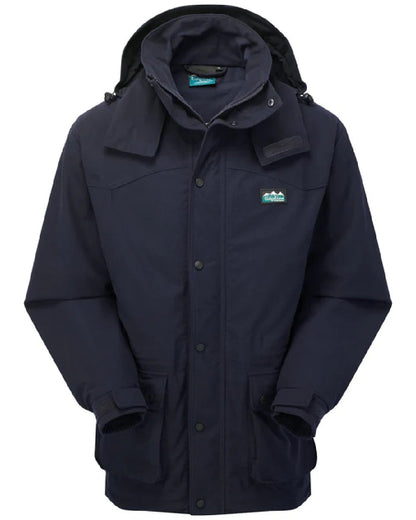 Navy coloured Ridgeline Torrent III Waterproof Jacket on white background #colour_navy