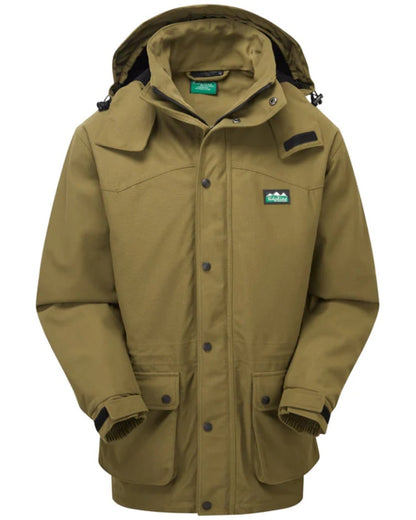 Teak coloured Ridgeline Torrent III Waterproof Jacket on white background #colour_teak