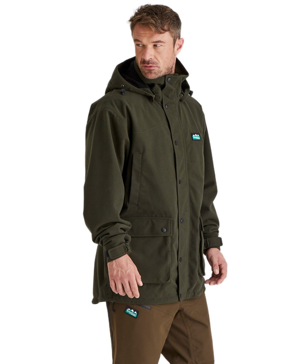 Deep Forest coloured Ridgeline Torrent Waterproof Jacket on white background #colour_deep-forest