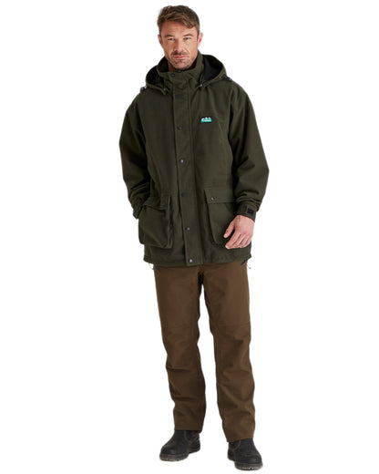 Deep Forest coloured Ridgeline Torrent Waterproof Jacket on white background #colour_deep-forest