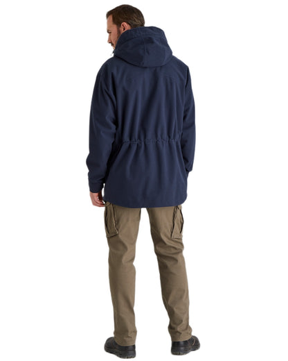 Navy coloured Ridgeline Torrent Waterproof Jacket on white background #colour_navy