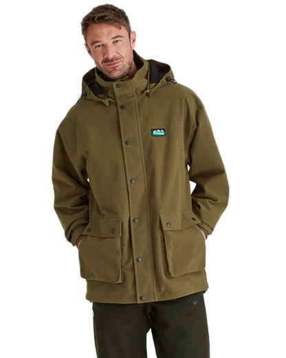 Teak coloured Ridgeline Torrent Waterproof Jacket on white background #colour_teak