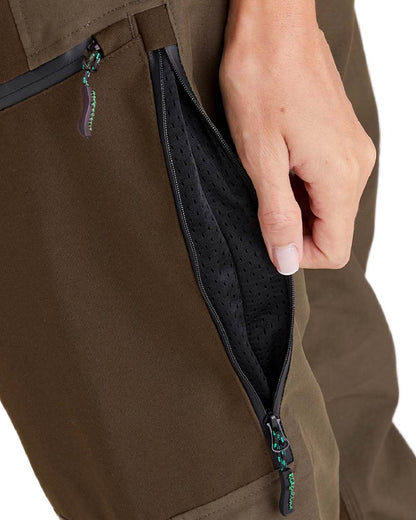 Bark coloured Ridgeline Womens Cambrian Trousers on white background #colour_bark
