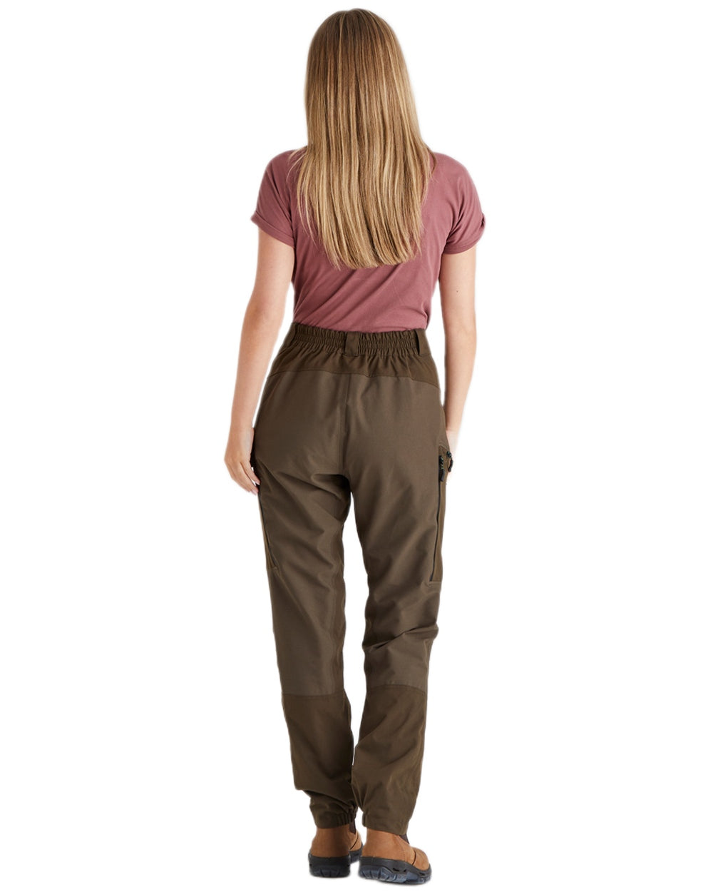 Bark coloured Ridgeline Womens Cambrian Trousers on white background #colour_bark