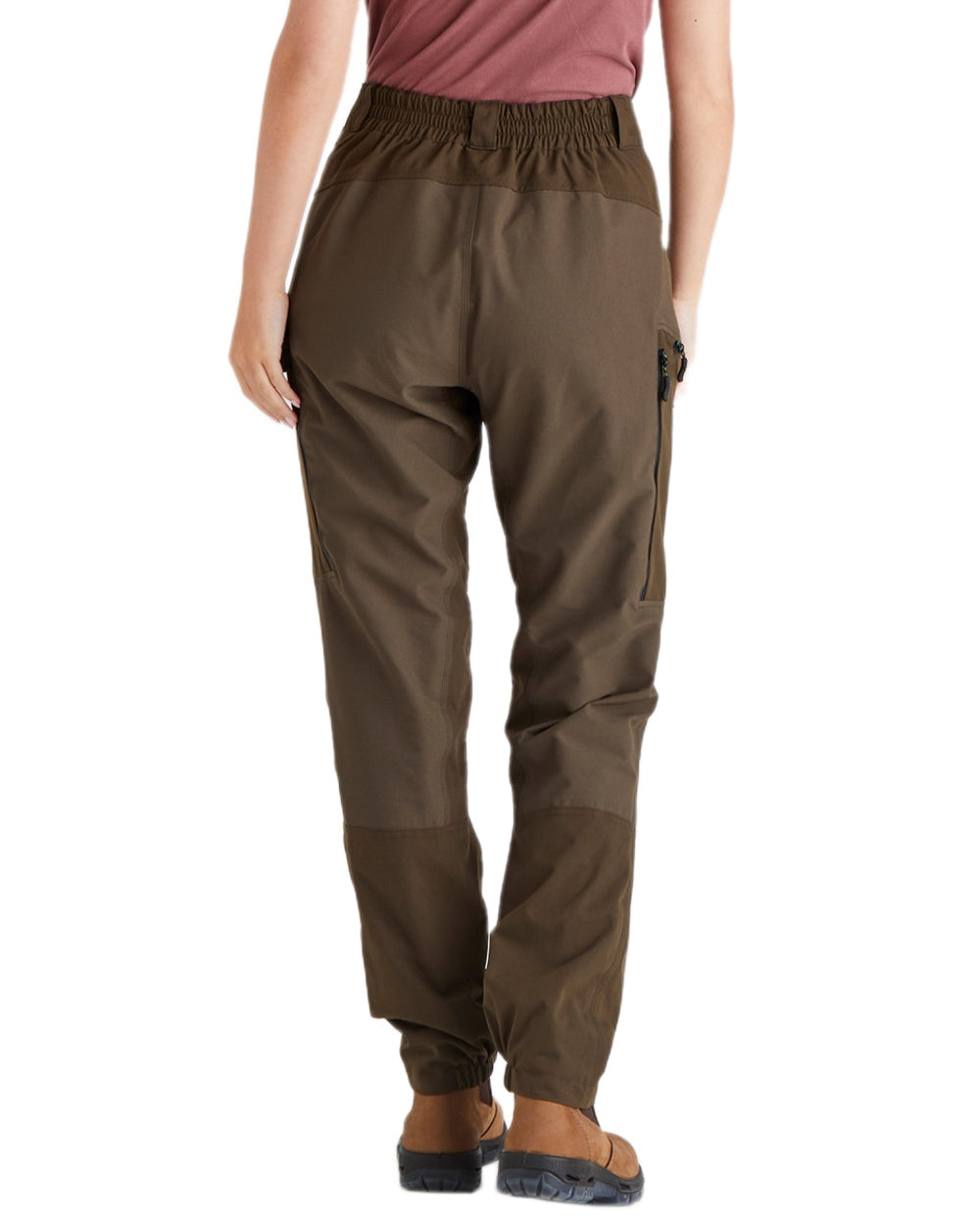 Bark coloured Ridgeline Womens Cambrian Trousers on white background #colour_bark