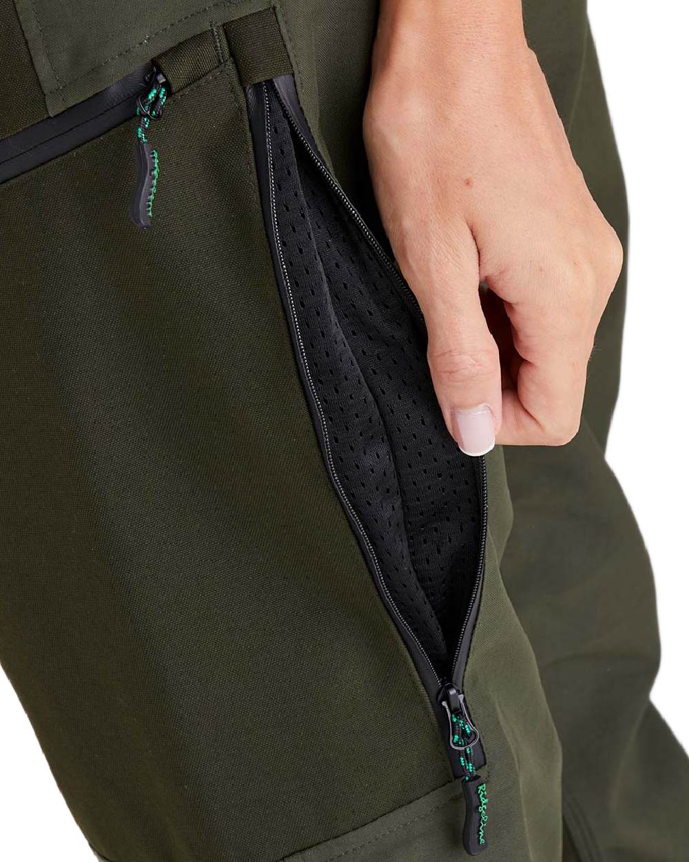 Deep Forest coloured Ridgeline Womens Cambrian Trousers on white background #colour_deep-forest
