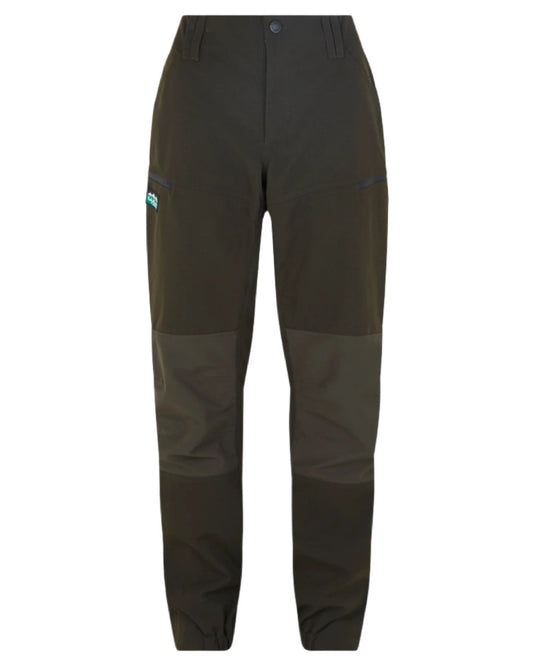 Deep Forest coloured Ridgeline Womens Cambrian Trousers on white background #colour_deep-forest