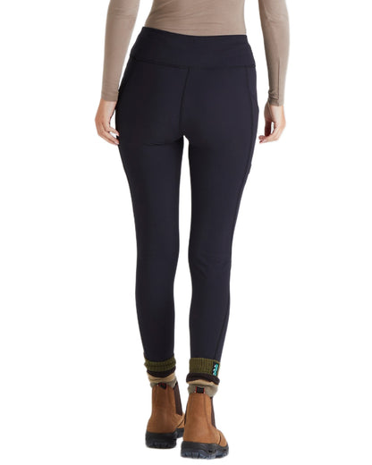 Black coloured Ridgeline Womens Infinity Leggings on white background #colour_black