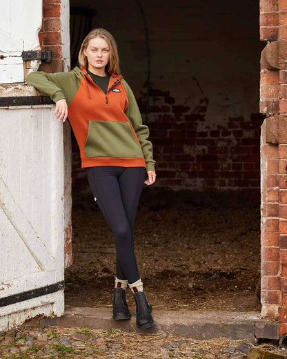 Black coloured Ridgeline Womens Infinity Leggings on stable background #colour_black