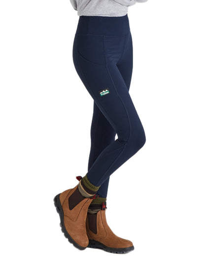 Navy coloured Ridgeline Womens Infinity Leggings on white background #colour_navy