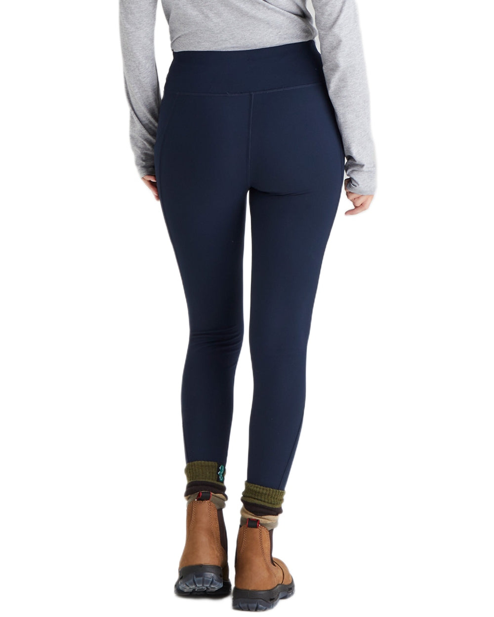 Navy coloured Ridgeline Womens Infinity Leggings on white background #colour_navy