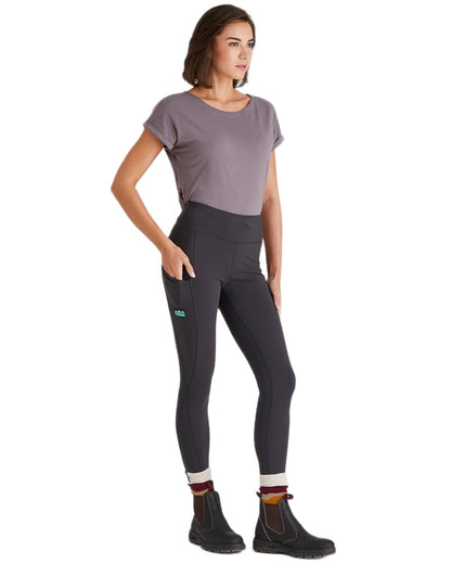 Shale coloured Ridgeline Womens Infinity Leggings on white background #colour_shale