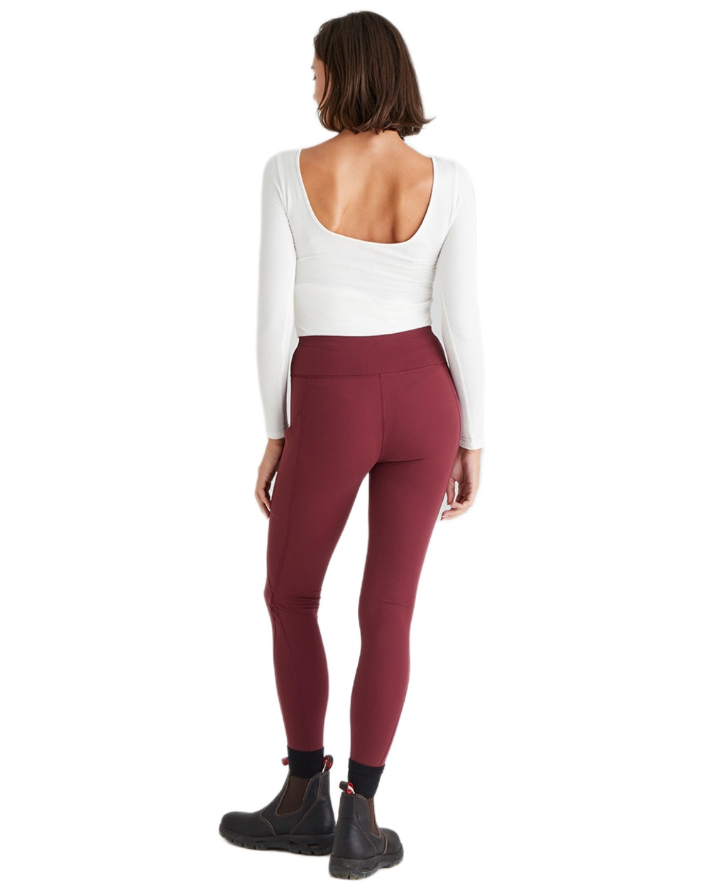 Winter Berry Coloured Ridgeline Womens Infinity Leggings On A White Background #colour_winter-berry
