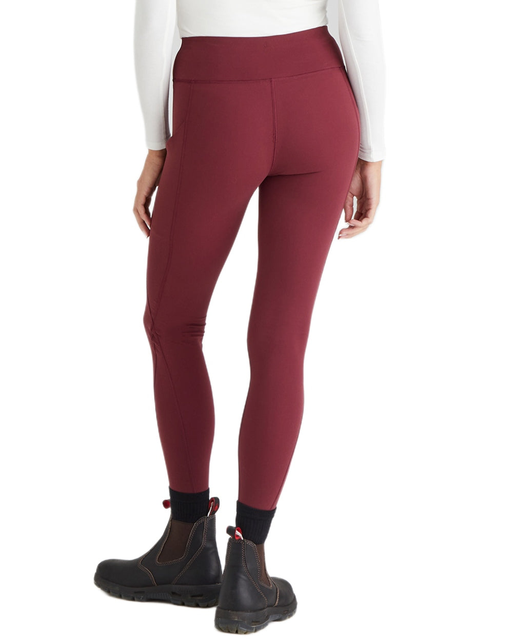Winter Berry Coloured Ridgeline Womens Infinity Leggings On A White Background #colour_winter-berry