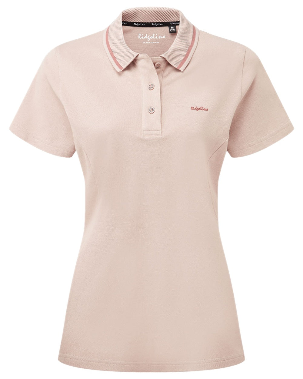 Blush Coloured Ridgeline Womens Kilworth Polo Shirt on white background #colour_blush