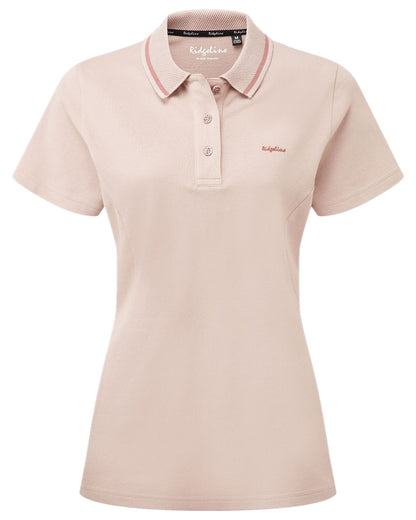 Blush Coloured Ridgeline Womens Kilworth Polo Shirt on white background #colour_blush