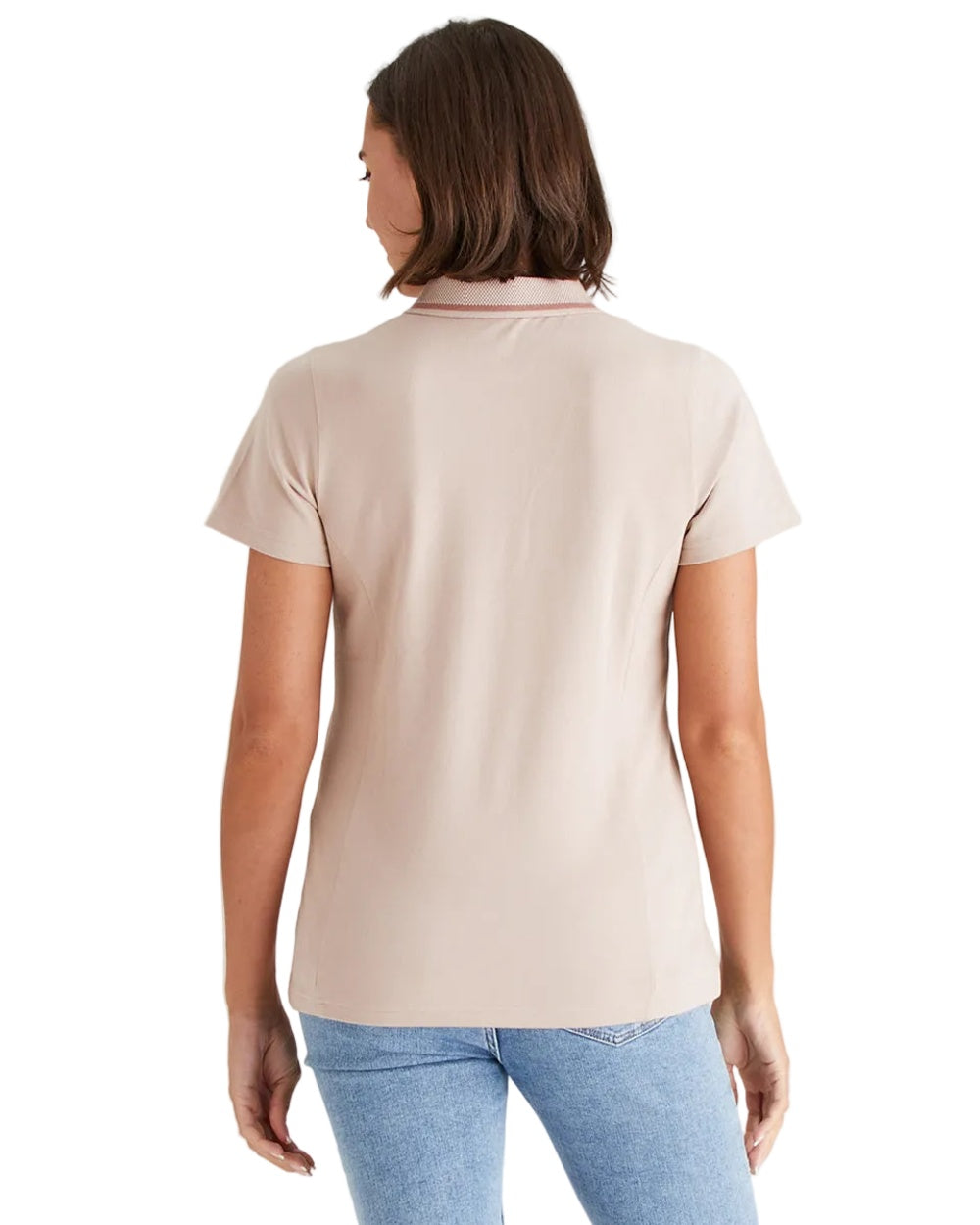 Blush Coloured Ridgeline Womens Kilworth Polo Shirt on white background #colour_blush