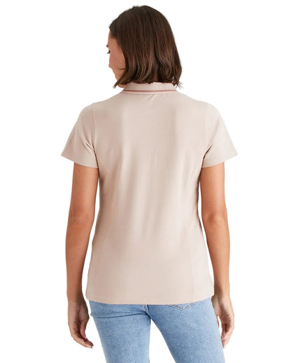 Blush Coloured Ridgeline Womens Kilworth Polo Shirt on white background #colour_blush